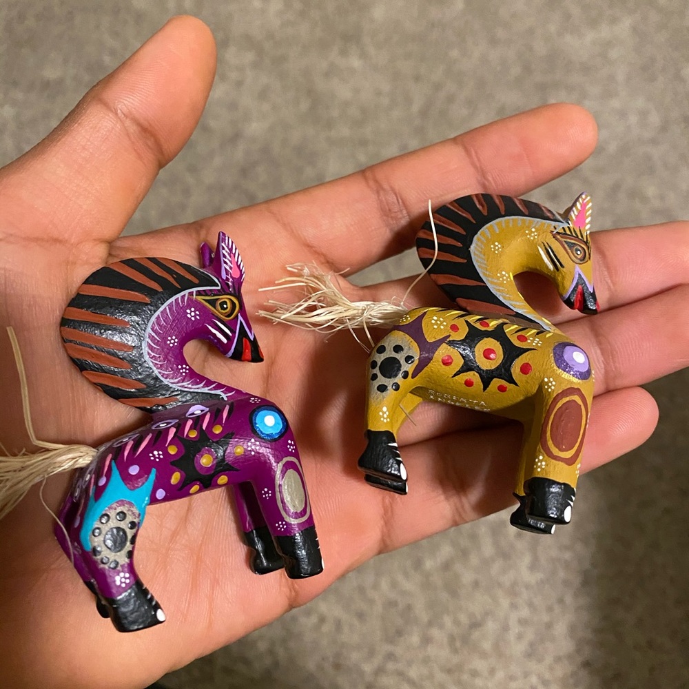 Purple and gold horse